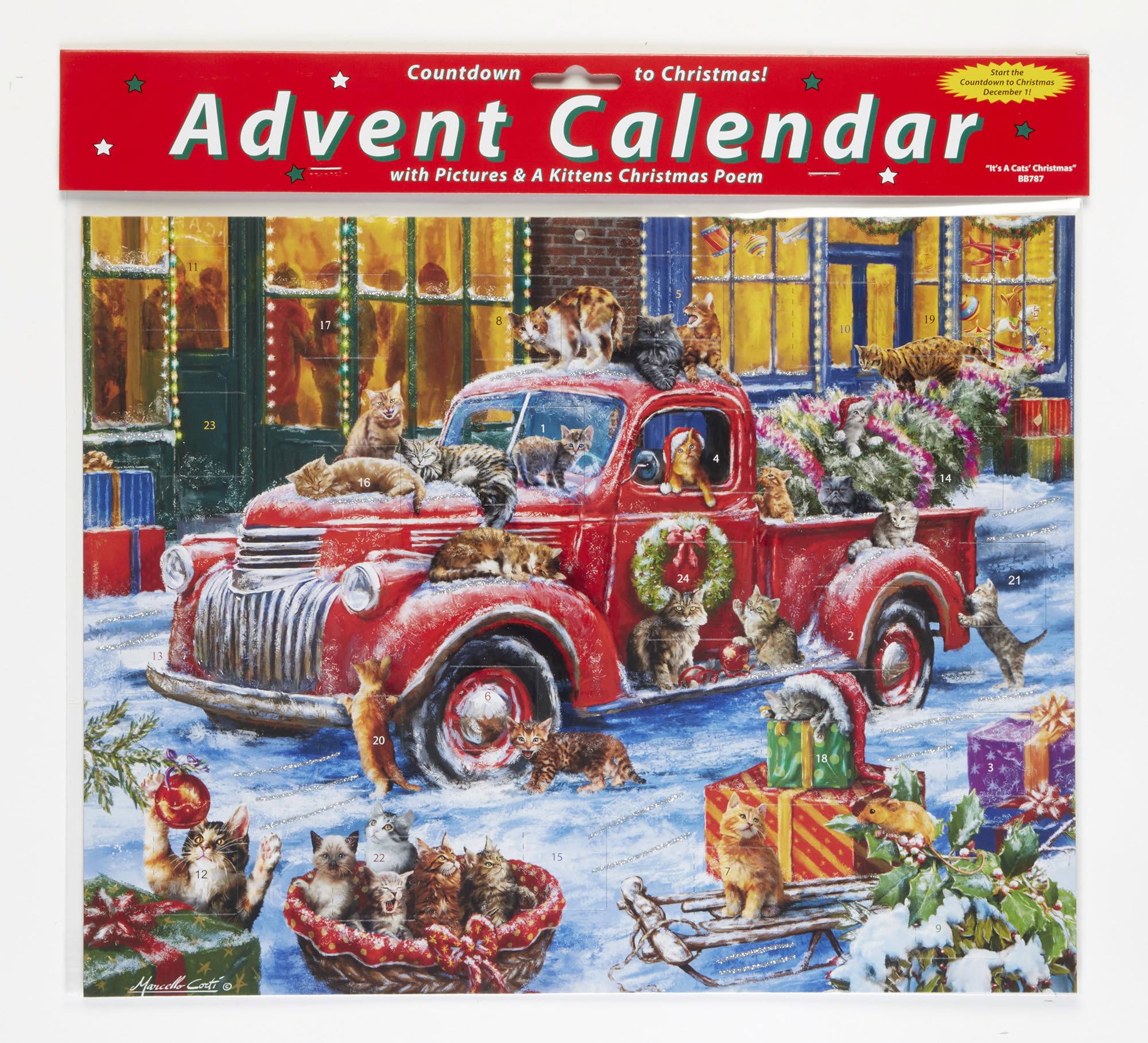 Vermont Christmas Company Its a Cats Christmas Advent Calendar (Countdown to Christmas) with A Kittens Christmas Poem